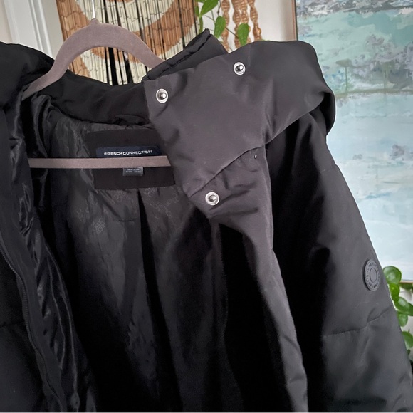 NWOT French Connection Water Resistant Relaxed Fit Pillow Collar Puffer Coat - Picture 11 of 12